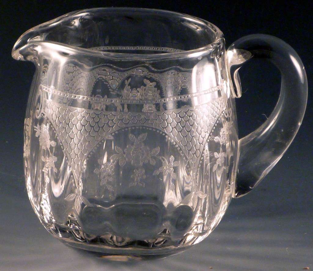 Fostoria Virginia Lovely Lattice and Flower Etched 1920s Glass