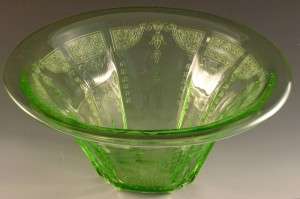 Princess Pattern Green Depression Glass Hat Shaped Bowl Vintage