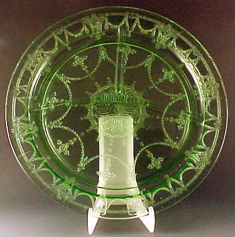 Cameo Green Depression Glass Grill Plate.