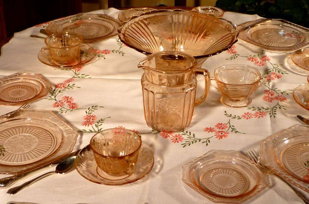 Roses Everywhere in the Depression Mayfair Open Rose Pink Glass