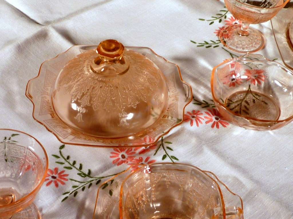 Pink, Pink and More Pink Depression Glass Tablescape Thursday