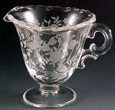 1 Vintage Fostoria Etched Water Goblet Clear Glass SPRITE Pattern- 