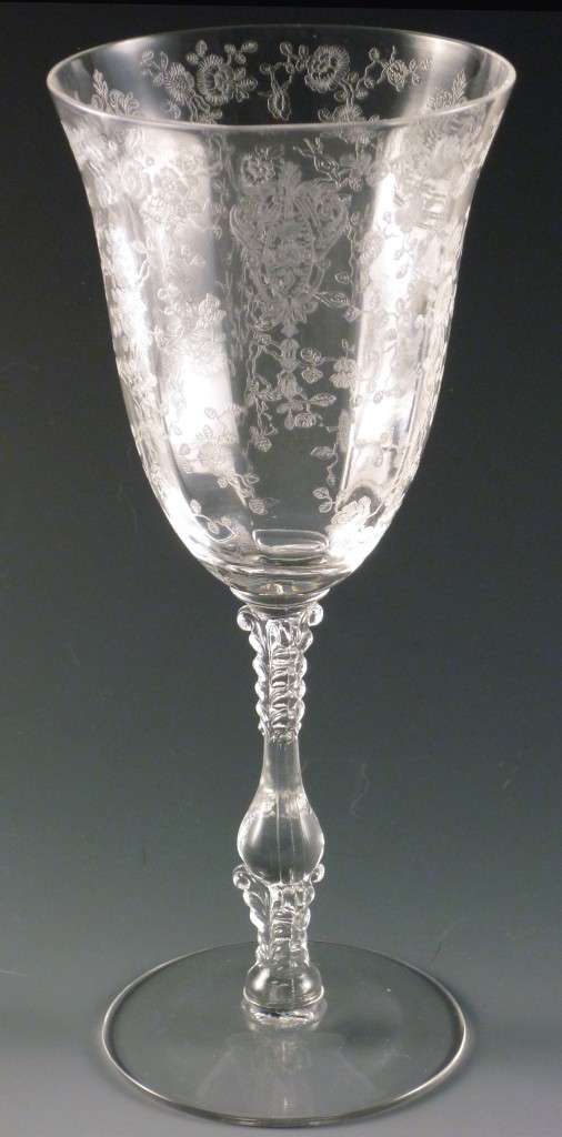 NICE! Cambridge ROSE POINT 3121 Elegant Etched Glass 7 5/8" ICED TEA GOBLET 