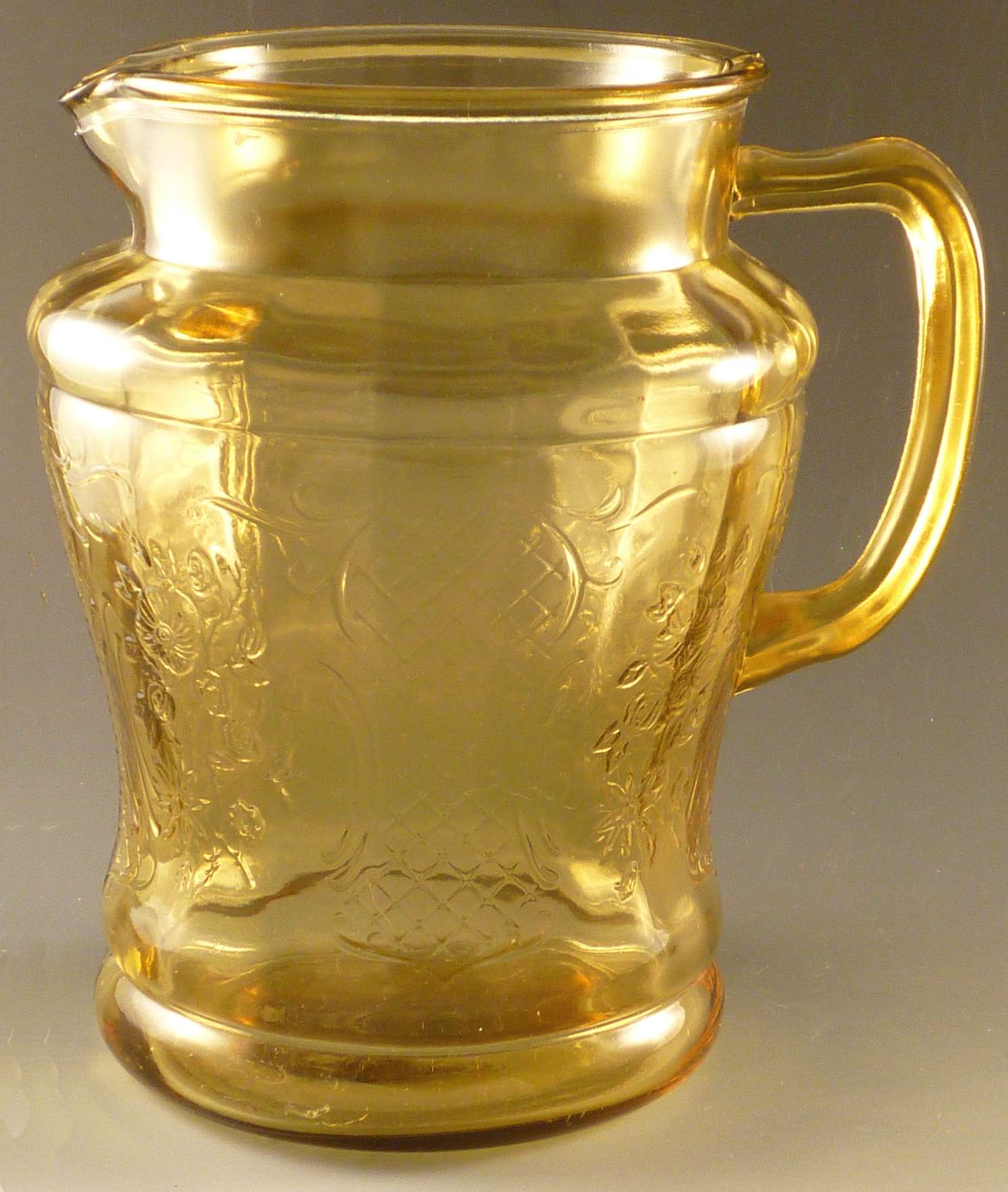 Glass Pick of the Week - Normandie Amber Depression Glass Pitcher.