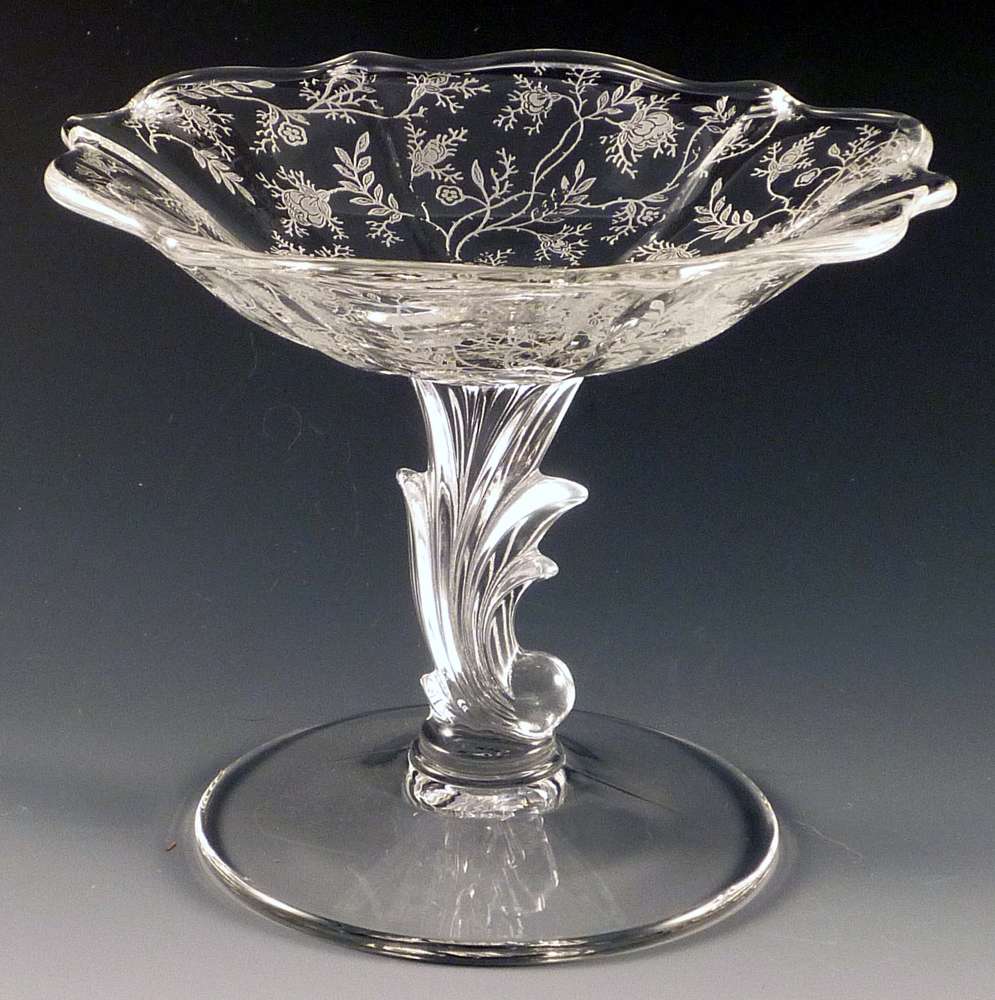 Bring Back Elegance! Fostoria Chintz Etched Crystal Comport for Candy