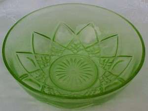 Hasselatlas Fancy Green Depression Glass bleie