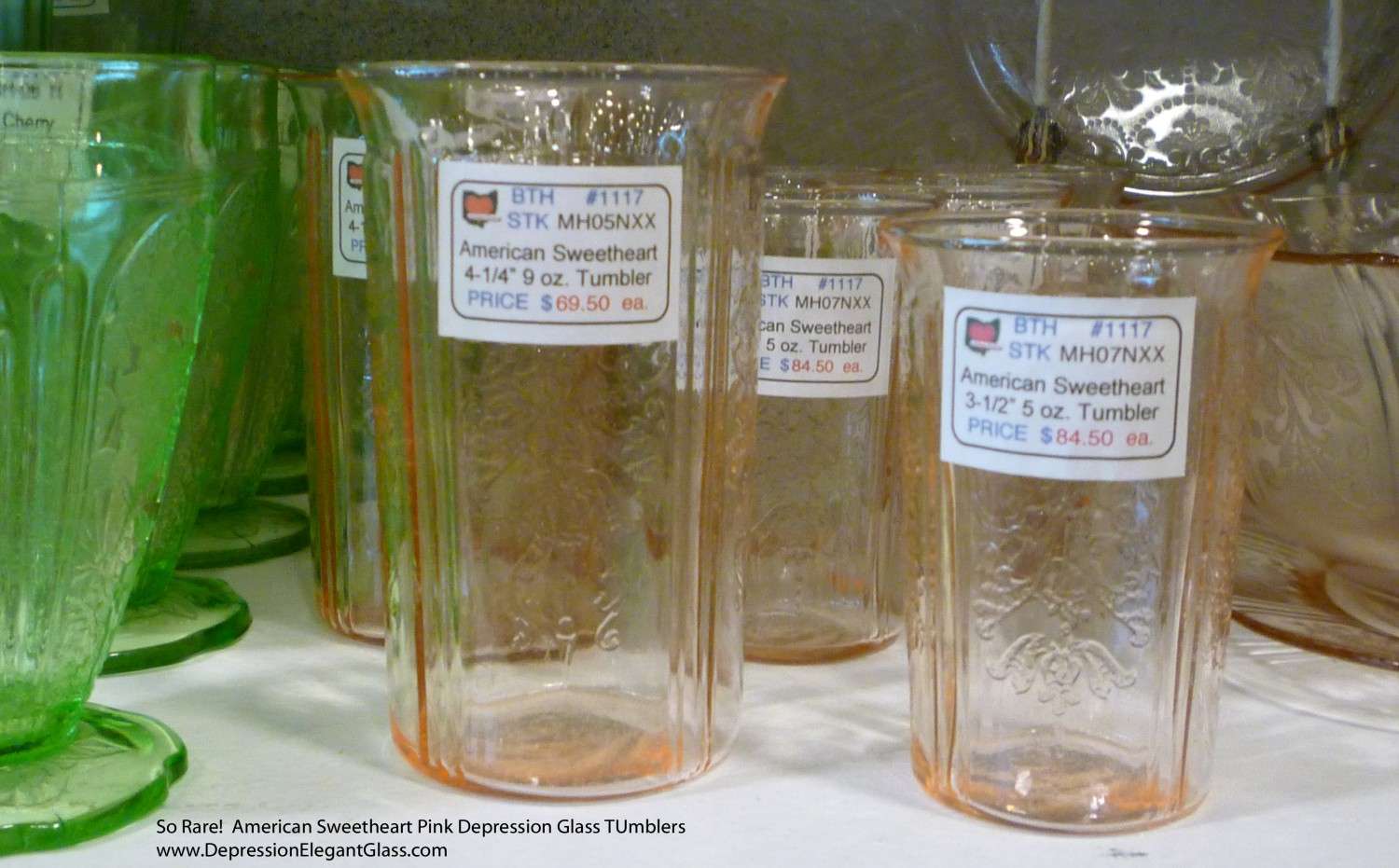 American Sweetheart Interesting Pieces in a Pink Depression Glass